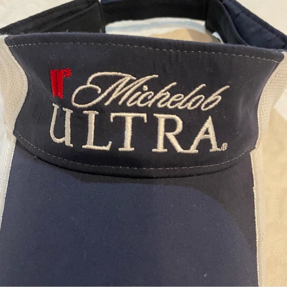 Michelob Ultra Navy and White Golf Visor Men’s Adjustable Hat Summer - Picture 2 of 5